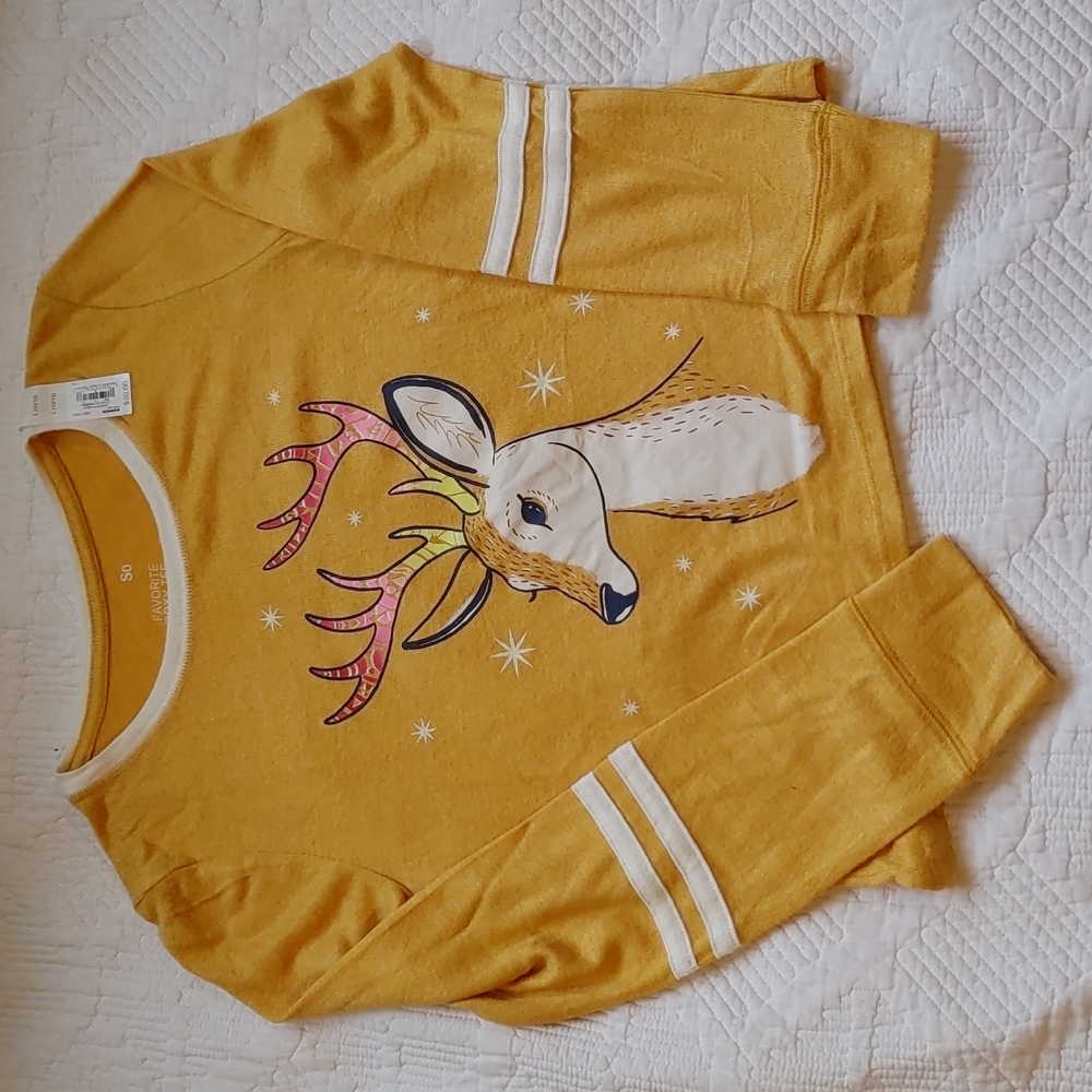 Festive yellow long sleeve tee